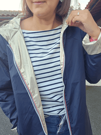 Imperméable réversible femme marine & or