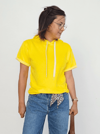 Sweat jaune fluo à capuche – Love By MD