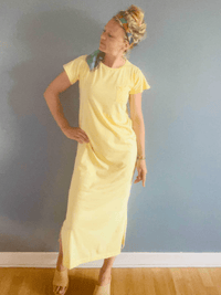 Robe tee-shirt longue jaune