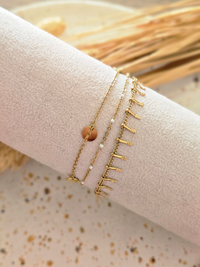 Bracelet 3 rangs doré acier inoxydable