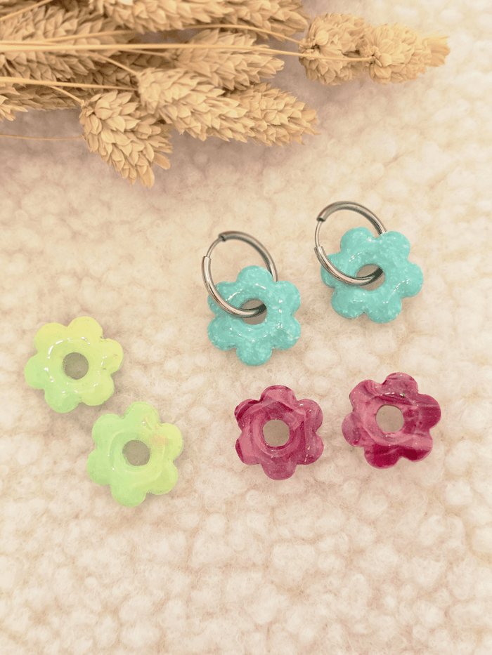Pampilles fleurs grand modèle 2,5 cm – Boucles d’oreilles artisanales | Petit Trésor