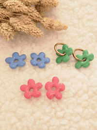 Pampilles ondulées boucles d’oreilles – Création artisanale française | Petit Trésor