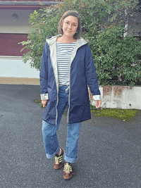 Imperméable réversible femme marine & or