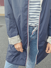 Imperméable réversible femme marine & or