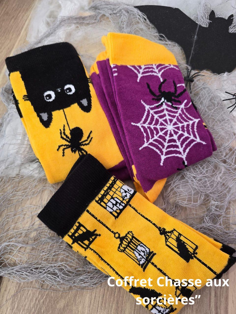 Coffret 3 paires de chaussettes Halloween femme – Taille unique 36-40