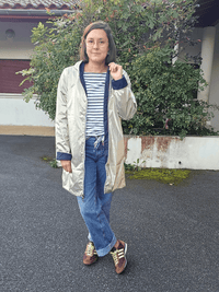 Imperméable réversible femme marine & or