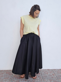 T-shirt coton manches fluides – Jaune & Orange