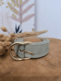 Ceinture en daim boucle dorée