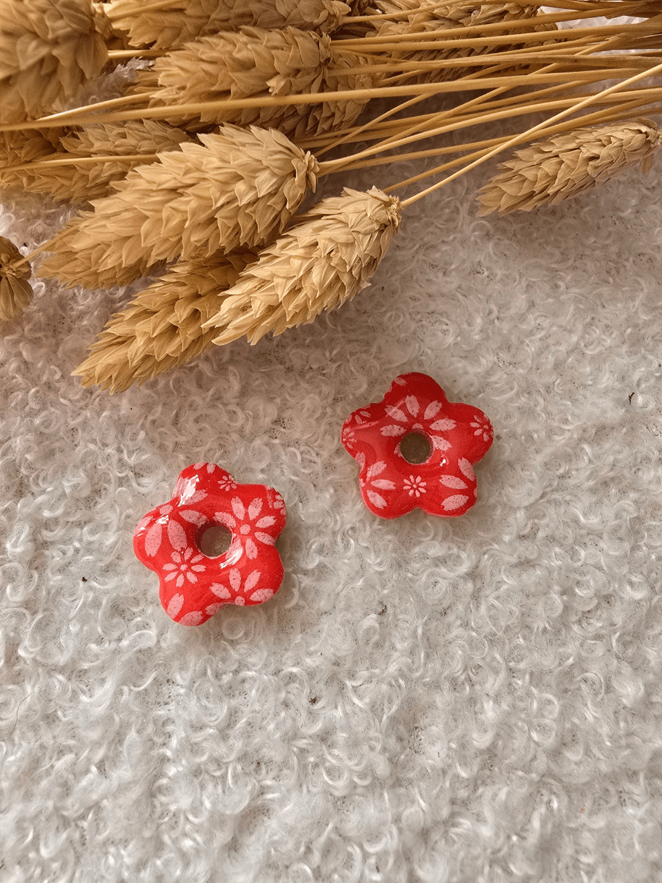 Pampilles Flora – Fleur en argile colorée pour créoles