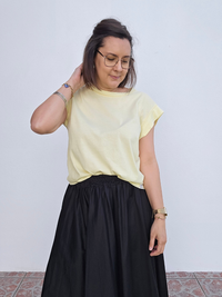 T-shirt coton manches fluides – Jaune & Orange