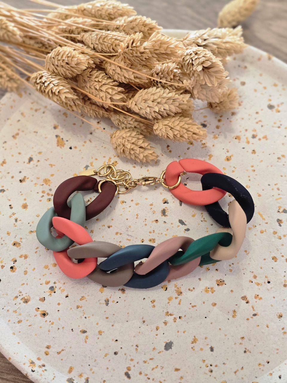 Bracelet chaîne en résine – plusieurs coloris