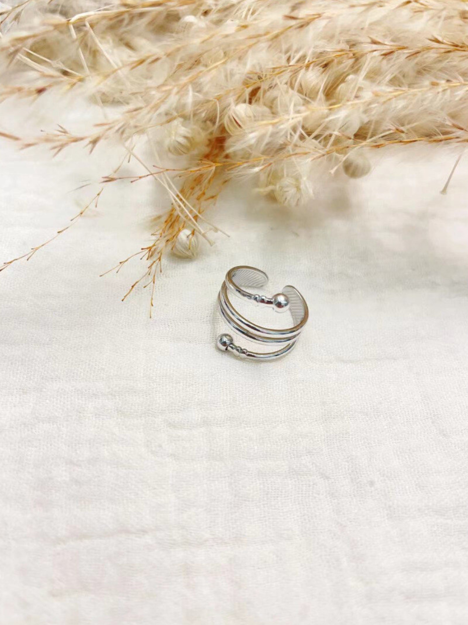 Bague 4 rangs à boules