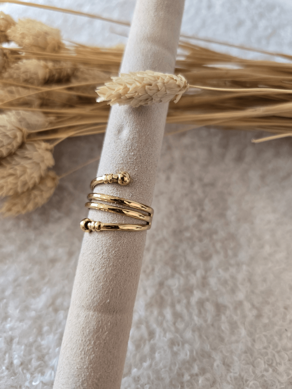 Bague 4 rangs à boules