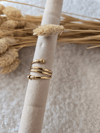 Bague 4 rangs à boules