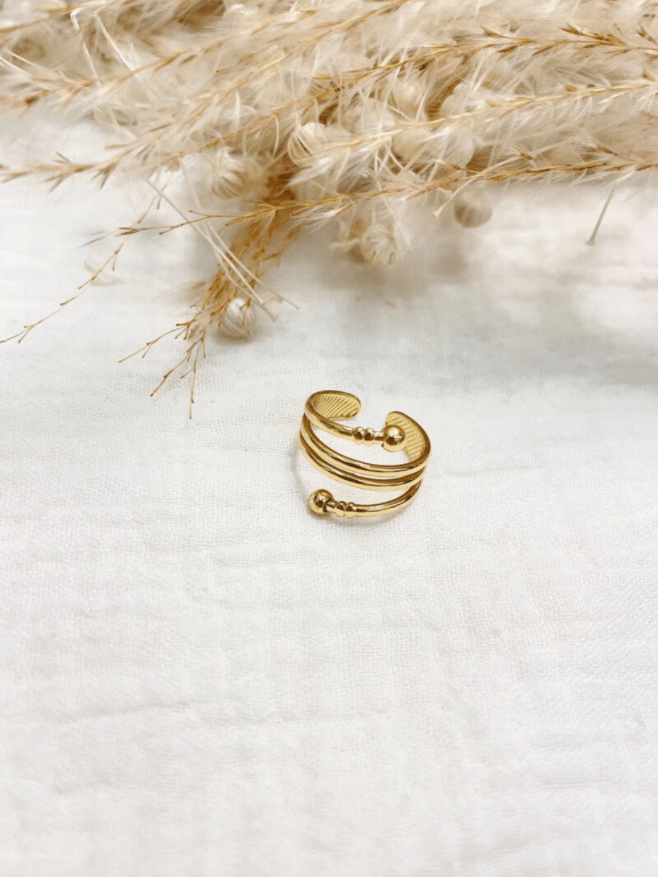 Bague 4 rangs à boules