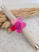 Bague fleur en raphia