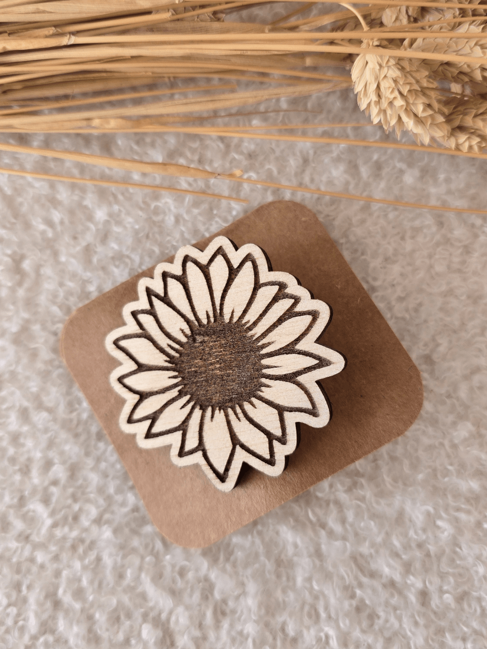Barrettes fleurs en bois