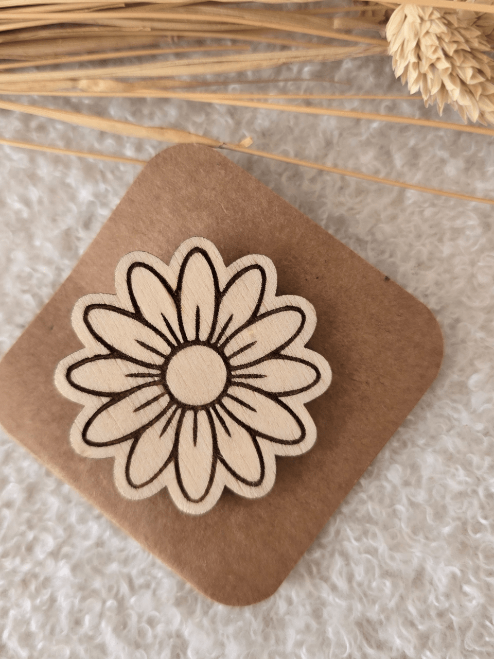 Barrettes fleurs en bois