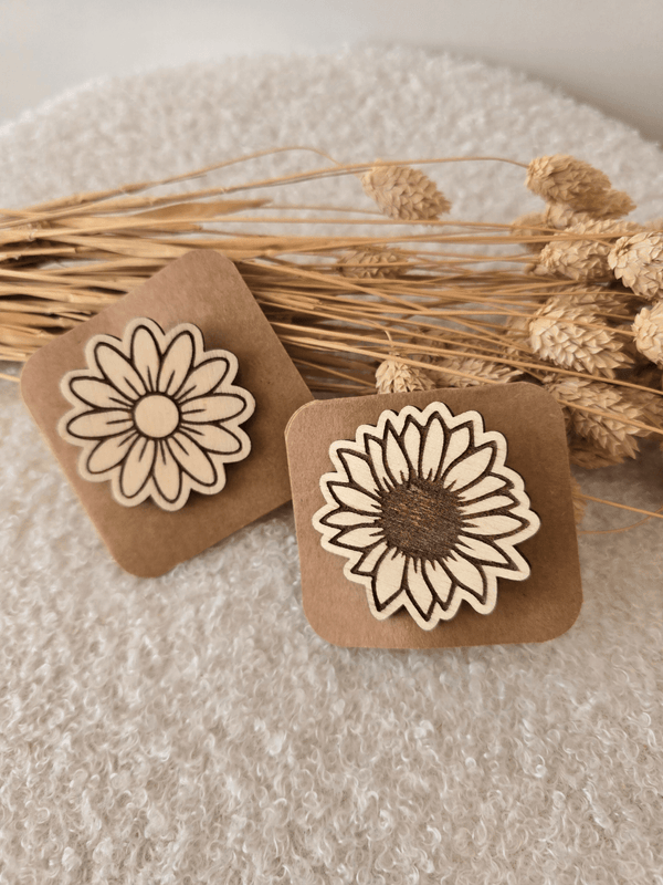 Barrettes fleurs en bois