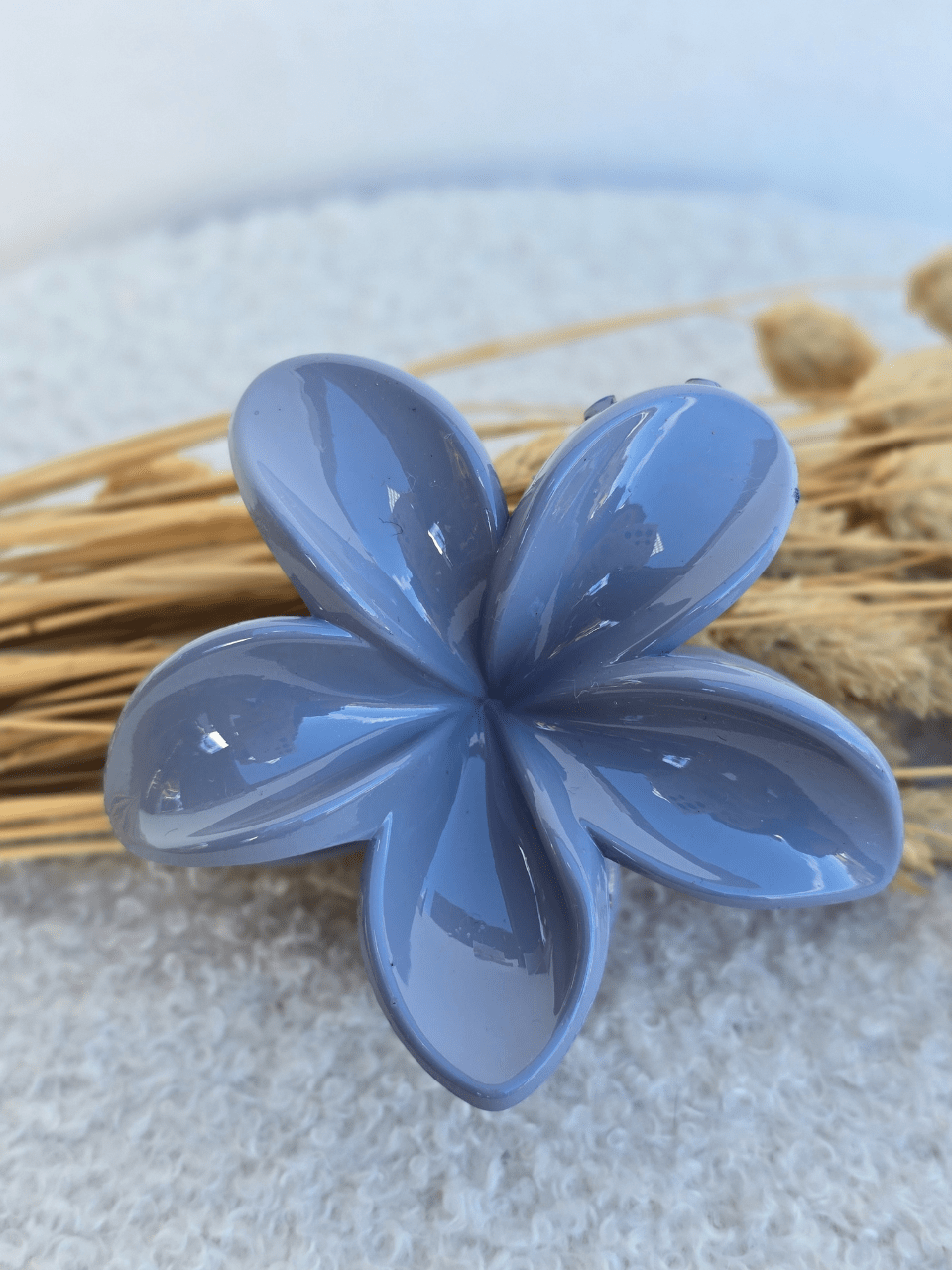 Barrette fleur cheveux – Finition brillante