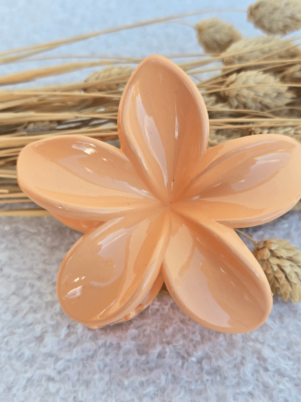 Barrette fleur cheveux – Finition brillante
