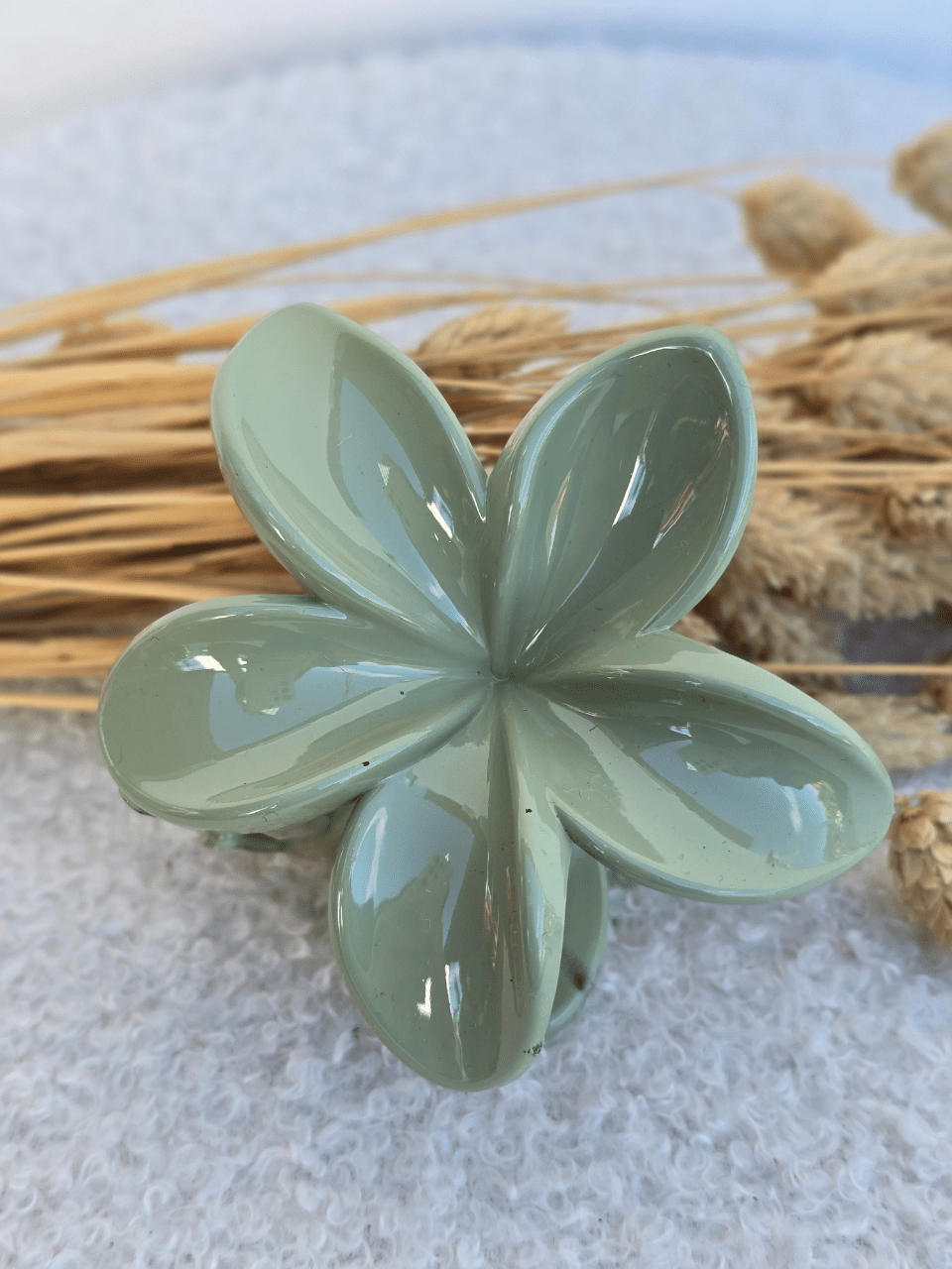 Barrette fleur cheveux – Finition brillante