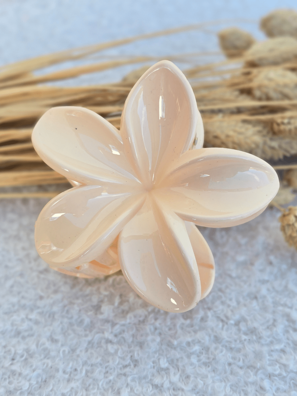 Barrette fleur cheveux – Finition brillante