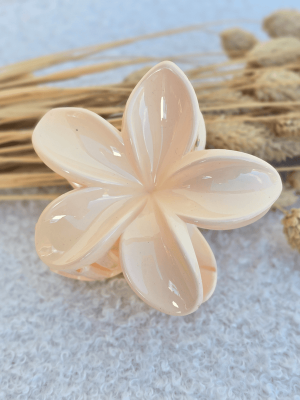 Barrette fleur cheveux – Finition brillante
