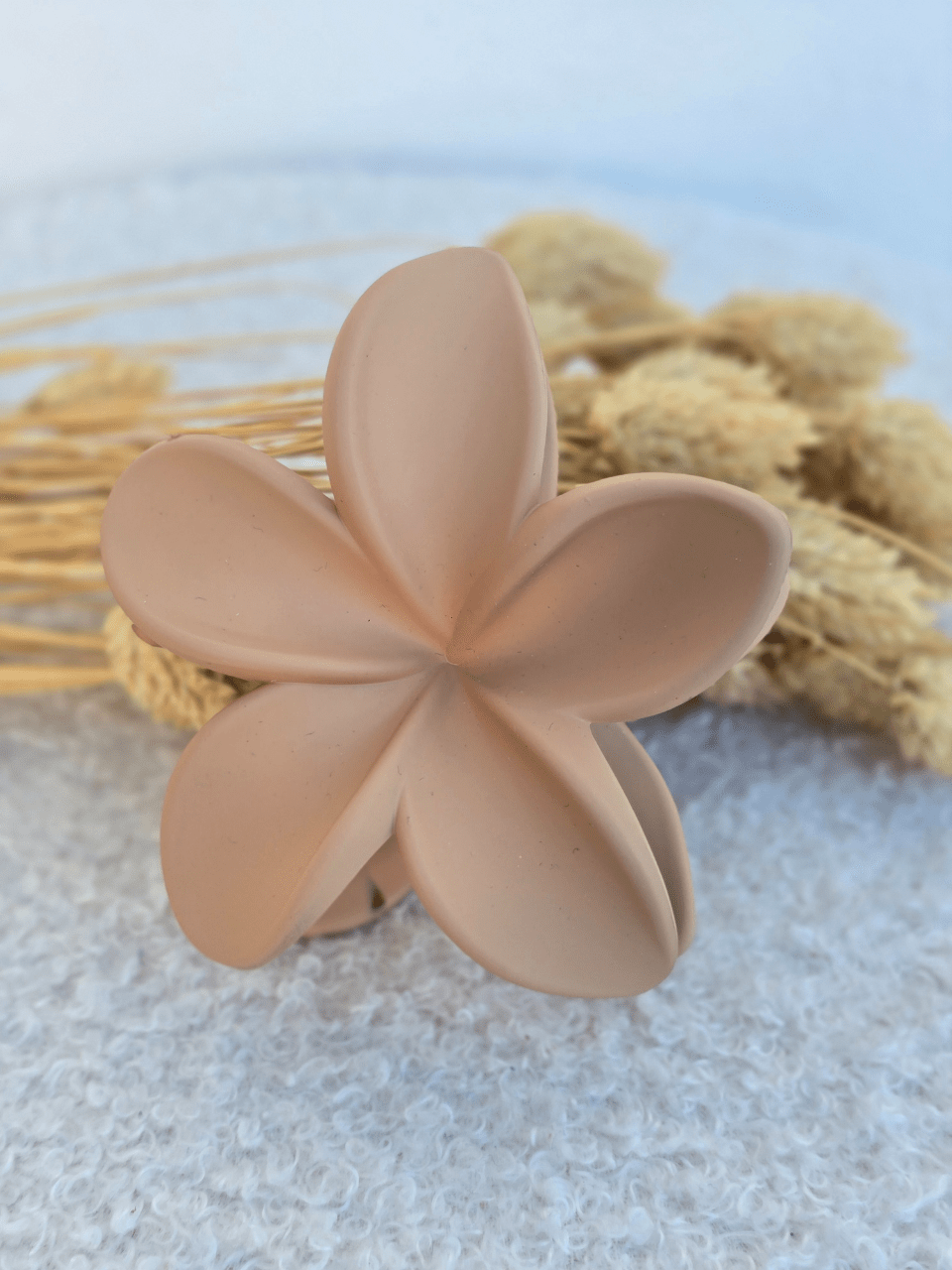 Barrette Fleur Cheveux Finition Mate – 8 cm | Noir, Blanc, Beige, Taupe