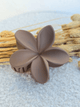 Barrette Fleur Cheveux Finition Mate – 8 cm | Noir, Blanc, Beige, Taupe