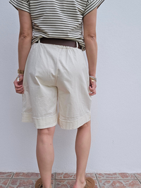 Bermuda en coton avec ceinture – Taille haute