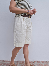 Bermuda en coton avec ceinture – Taille haute