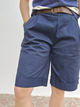 Bermuda en coton avec ceinture – Taille haute