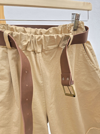 Bermuda en coton avec ceinture – Taille haute