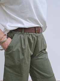 Bermuda en coton avec ceinture – Taille haute