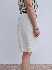 Bermuda en coton avec ceinture – Taille haute