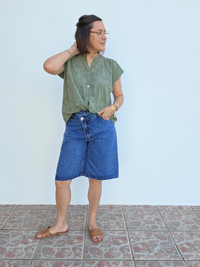 Look bermuda en jean bleu