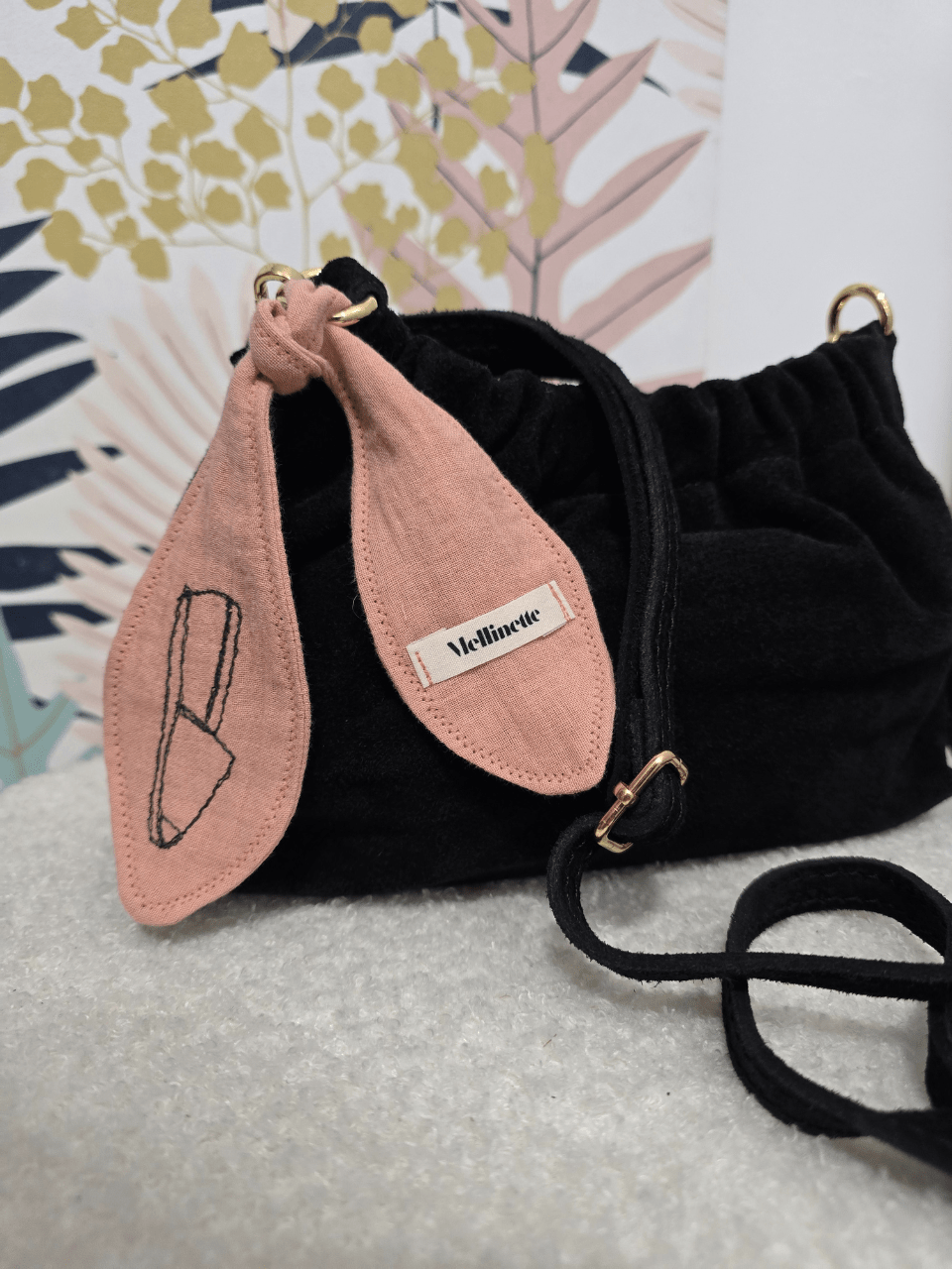 Bijou de sac en tissu brodé – Modèle espadrille – Mellinette