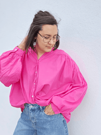 Blouse oversize fuchsia – coton léger