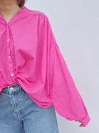Blouse oversize fuchsia – coton léger