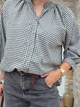 Blouse vichy femme en coton – beige ou kaki