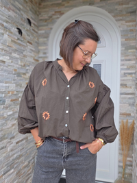 Blouse marron femme