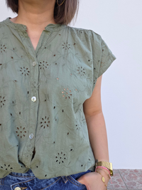 Blouse kaki femme