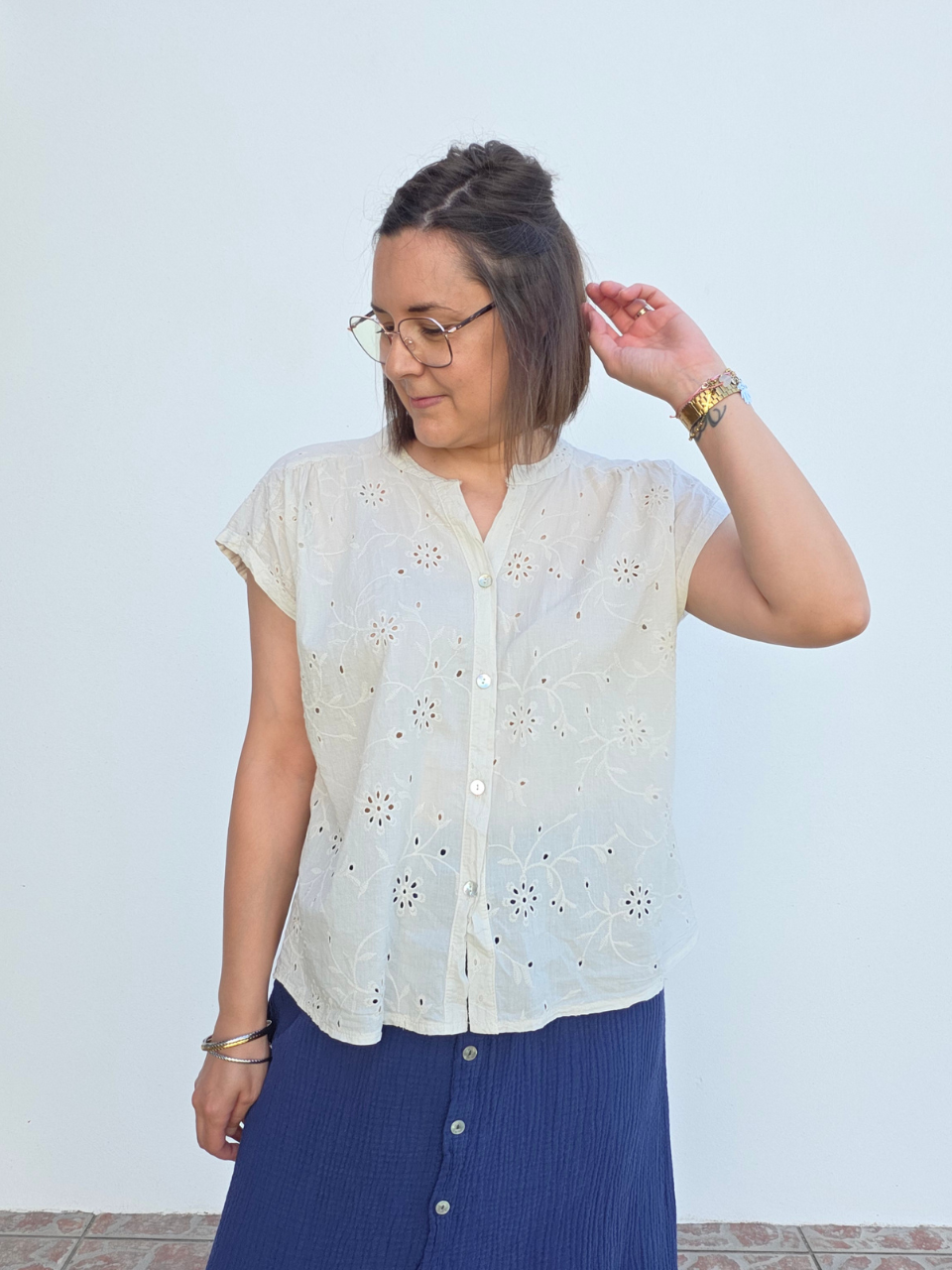 Blouse broderie anglaise écru 