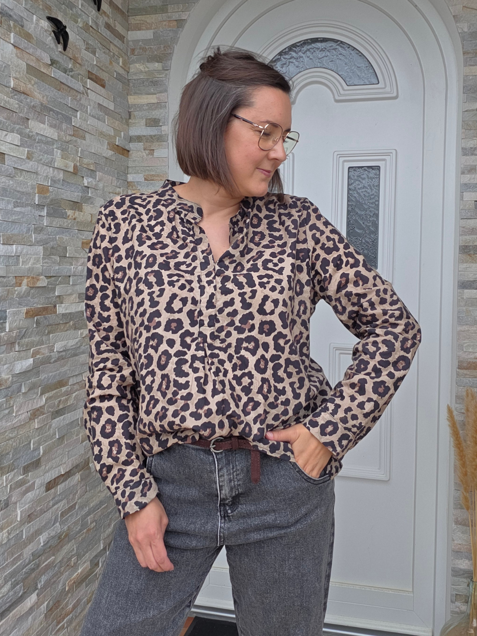 Blouse léopard beige 