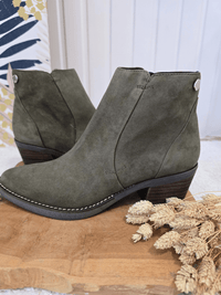 Bottines en Nubuck Kaki Les Pympren'elles