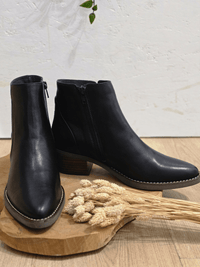 Bottines en cuir noir – Les Pympren’elles