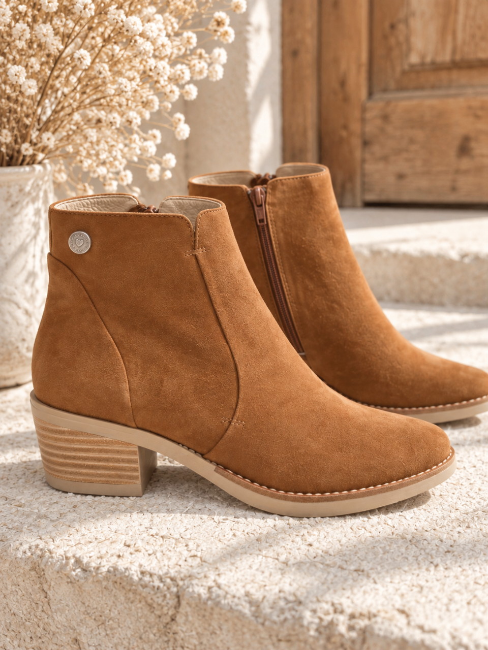 Bottines femme nubuck cognac – Les Pympren'elles