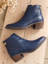 Bottines en cuir marine Les Pympren'elles