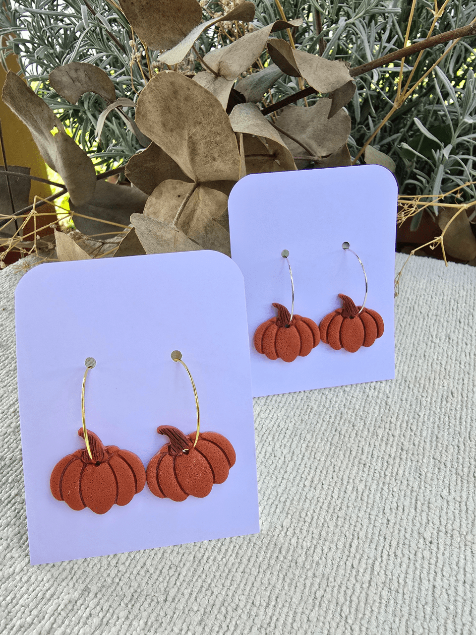 Boucles d’oreilles créoles citrouille – Petit Trésor